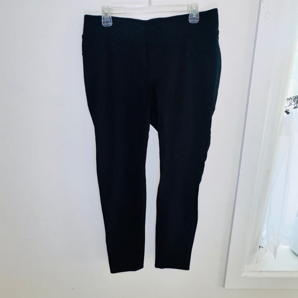 St. Johns Bay Black Pull On Slim Leg Pants Plus Size 0X Stretch Workwear